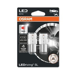 Žarulja LED P21/5W LED/pomoćna LEDriving SL (blister, 2 kom., 12V, crvena, 1,4W, tip gedore BAY15D; nema potvrde o odobrenju; Nema certifikata za homologaciju