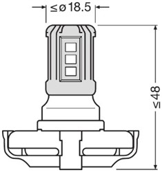 Żarówka LED PS19W (1 szt.) Ledriving 6000K 12V_4