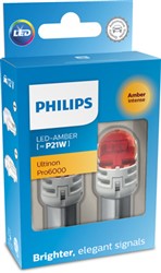 LED light bulb (Cardboard 2pcs) LED 12V 2,3W BAU15S no certification of approval Ultinon Pro6000, yellow
