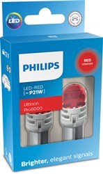 LED light bulb (Cardboard 2pcs) LED 12V 2,3W BA15S no certification of approval Ultinon Pro6000, red