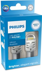 LED light bulb (Cardboard 2pcs) P21/5W 12V 2,5/0,5W BAY15D no certification of approval Ultinon Pro6000, white