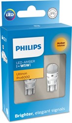 LED light bulb (Cardboard 2pcs) LED 12V 0,5W W2,1X9,5D no certification of approval Ultinon Pro6000, yellow