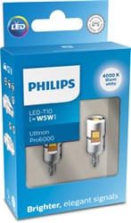 LED light bulb (Cardboard 2pcs) W5W 12V 0,9W W2,1X9,5D no certification of approval Ultinon Pro6000, white_0
