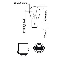 Light bulb P21/5W (2 pcs) Long Life EcoVision 12V 5/21W_2