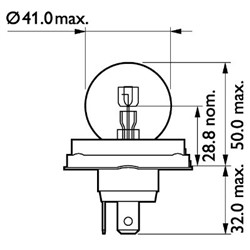 Light bulb R2 (1 pcs) Standard 24V 55/50W_4