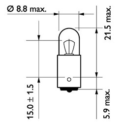 Kvēlspuldze, Pagriezienu signāla lukturis PHILIPS PHI 13929/B2_3
