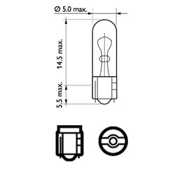 Dashboard bulb PBT5 (10 pcs) Standard 12V 1,2W_4