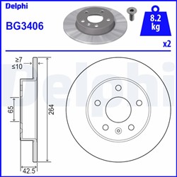 Bremžu disku komplekts DELPHI BG3406 (pārdošanas vienība - Komplekts)_3
