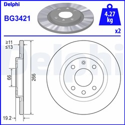 Bremžu disku komplekts (Cena par 2gab.) DELPHI BG3421 (pārdošanas vienība - Komplekts)_3