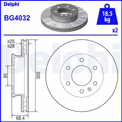 Bremžu disku komplekts (Cena par 2gab.) DELPHI BG4032 (pārdošanas vienība - Komplekts)_1