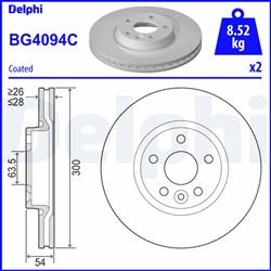 Bremžu disku komplekts (Cena par 2gab.) DELPHI BG4094C (pārdošanas vienība - Komplekts)_1