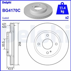 Bremžu disku komplekts (Cena par 2gab.) DELPHI BG4170C (pārdošanas vienība - Komplekts)_1