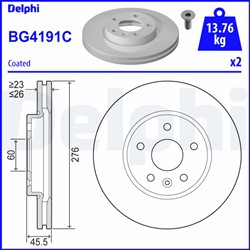 Bremžu disku komplekts (Cena par 2gab.) DELPHI BG4191C (pārdošanas vienība - Komplekts)_1