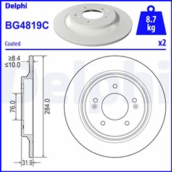 Stabdžių diskas DELPHI BG4819C
