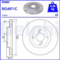 Bremžu diski DELPHI BG4971C