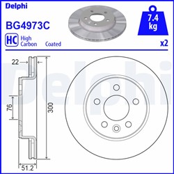 Bremžu disku komplekts (Cena par 2gab.) DELPHI BG4973C (pārdošanas vienība - Komplekts)_1