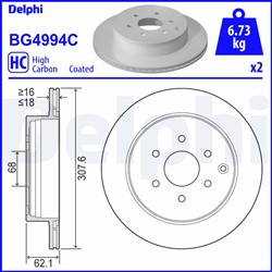 Bremžu diski DELPHI BG4994C