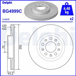 Bremžu diski DELPHI BG4999C