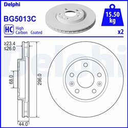 Bremžu diski DELPHI BG5013C
