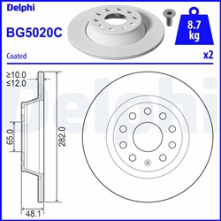 Bremžu disku komplekts (Cena par 2gab.) DELPHI BG5020C_1