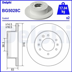 Stabdžių diskas DELPHI BG5028C