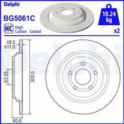 Bremžu diski DELPHI BG5061C