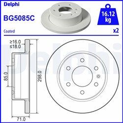 Bremžu disku komplekts (Cena par 2gab.) DELPHI BG5085C (pārdošanas vienība - Komplekts)_1