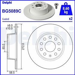 Bremžu disku komplekts (Cena par 2gab.) DELPHI BG5089C (pārdošanas vienība - Komplekts)_1
