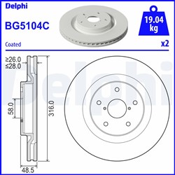 Bremžu diski DELPHI BG5104C