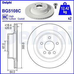 Stabdžių diskas DELPHI BG5108C