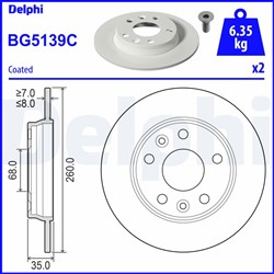 Bremžu diski DELPHI BG5139C