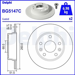 Bremžu diski DELPHI BG5147C