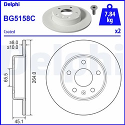 Bremžu disku komplekts (Cena par 2gab.) DELPHI BG5158C (pārdošanas vienība - Komplekts)_0