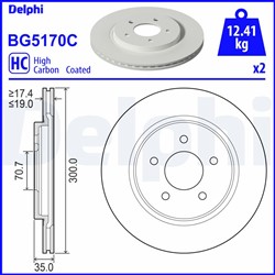 Stabdžių diskas DELPHI BG5170C