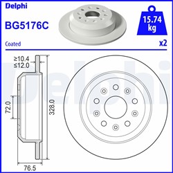 Bremžu disku komplekts (Cena par 2gab.) DELPHI BG5176C (pārdošanas vienība - Komplekts)_0
