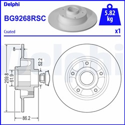 Гальмівний диск з підшипником DELPHI BG9268RSC