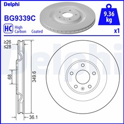 Bremžu diski DELPHI BG9339C