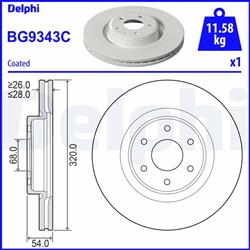 Bremžu diski DELPHI BG9343C