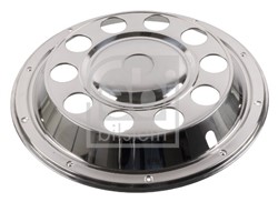 Wheel cap front/rear, material: steel,, silver, number of holes: 10, diameter: 590mm