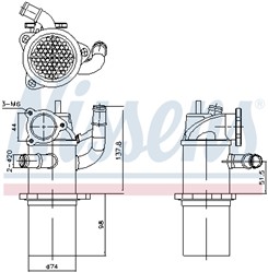 Cooler, exhaust gas recirculation NIS 989423