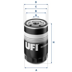 Eļļas filtrs UFI 23.249.00