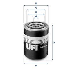 Alyvos filtras UFI 23.256.00