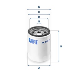 Degalų filtras UFI 24.319.01