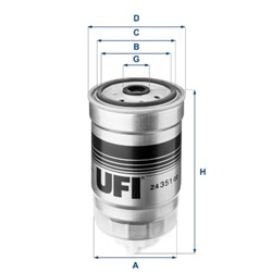 Degalų filtras UFI 24.351.00