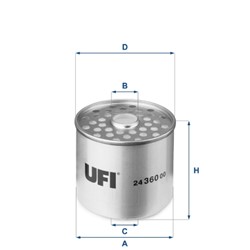 Degvielas filtrs UFI 24.360.00