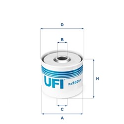 Degalų filtras UFI 24.360.01