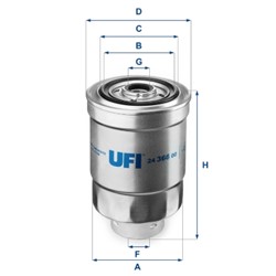 Degalų filtras UFI 24.366.00