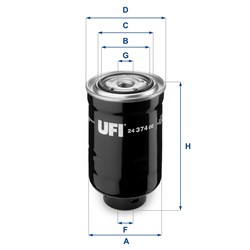 Degalų filtras UFI 24.374.00