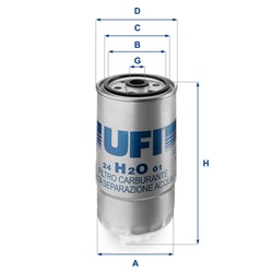 Kütusefilter UFI 24.H2O.01