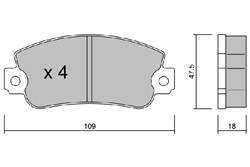 Brake Pad Set, disc brake AISBPFI-1041